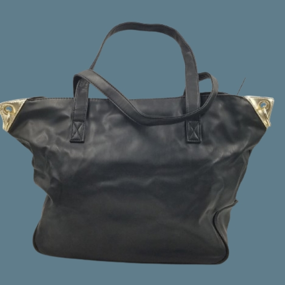 *NWOT Versace Parfums Black Tote Bag Weekender Overnight Goldtone - Picture 4 of 6